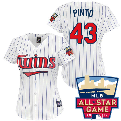 Josmil Pinto #43 mlb Jersey-Minnesota Twins Women's Authentic 2014 ALL Star Home White Cool Base Baseball Jersey